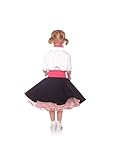 Hip Hop 50s Shop 7 Piece Child Poodle Skirt Outfit, Size 8 Black w/ Pink