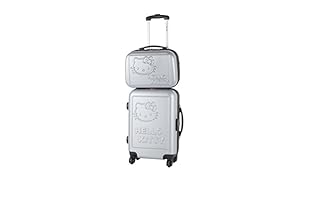 Hello Kitty Set Trolley rígido + neceser (Plata)