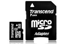 Transcend 8 GB Class 4 microSDHC Flash Memory Card TS8GUSDHC6
