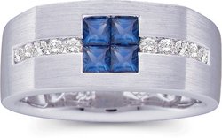 Peter Lam Quad Sapphire and 1/4ctw Diamond Ring
