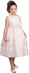 Girls Round Neck Sweetheart Sleeveless Tank Lace Pleated Gathered Tea Length Party Dress 