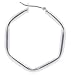 Jewelry : Italian Hoop Earrings, Medium Thick, Hexagon Shape