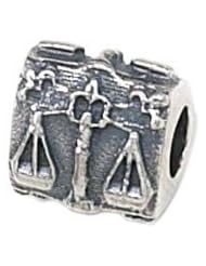Genuine Zable (TM) Product. 925 Sterling Silver Scales of Justice Charm. 100% Satisfaction Guaranteed.