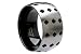Two Tone Titanium Men's Ring w/ Black Diamond Pattern