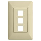 On-Q/Legrand 3 Port AnyPort Designer Wall Plate, Ivory