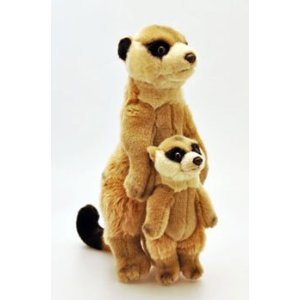 34cm Keel Toys Soft Plush Meerkat & Baby