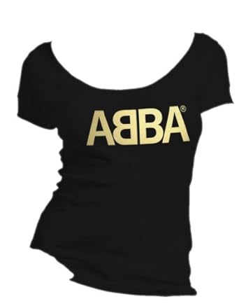 Bravado Womens Abba - Gold Logo - Womens Skinny T-shirt Small Black 30792200AP Small: Amazon.co 