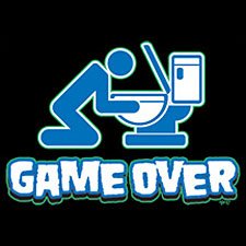 Game Over Drinking T-shirt,  White