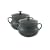 Le Creuset Stoneware Pair of Bean Pots, Granite, Small