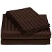 Wrinkle-Free damask stripes chocolate King size Mi
