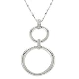 Sterling silver cz diamond circle pendant chain