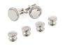 JJ Weston classic silver plated cufflinks and shirt stud formal set with presentation box. Made in the U.S.A