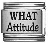 Clearly Charming What Attitude Laser Etched Italian Charm