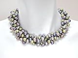 Peacock, Grey and Green 3-Strand Pearl Necklace