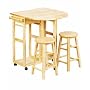 Breakfast Cart and 2 Stools - Natural