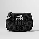 AUTHENTIC COACH MADISON OP ART MINI SKINNY COIN POUCH 41981 (Black/Silver)
