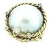 Estate 0.28 ct tw Diamond 14k Gold Mabe Pearl Ring