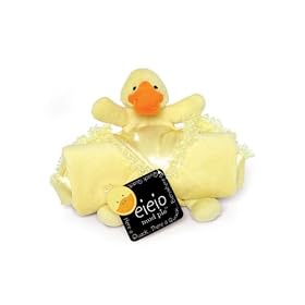 E-i-E-i-O Soft Silky Blankie and Ducky Rattle Set by Mud Pie Baby