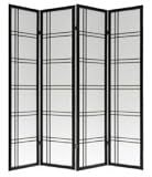 Wooden Screen 4 Panel Black Finish