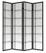 Wooden Screen 4 Panel Black Finish