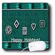 Beverly Turner Christmas Design - Christmas Decorations on Green, Happy Holidays - Mouse Pads