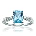 Blue Topaz and Diamond Ring