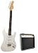 39 Inch White Electric Guitar Beginner Kit with 10 Watt Amp