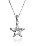 Sterling Silver 10mm Cubic Zirconia Star Pendant