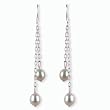 White Willow Cultured Pearl Silver Dangle Earrings