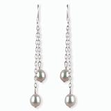 White Willow Cultured Pearl Silver Dangle Earrings