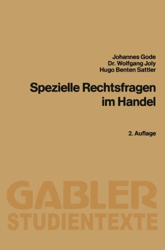 Spezielle Rechtsfragen im Handel (Gabler-Studientexte) (German Edition)