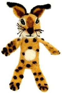 Wild Woolie Lynx Hand Felted Finger Puppet Ornament - Fair Trade from Nepal