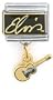 Elvis Presley Collection Elvis Autograph with Acoustical Guitar Dangle Italian Charm