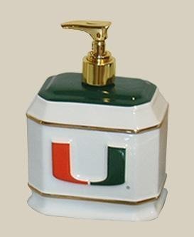Miami Hurricanes Bathroom Liquid Soap Dispenser NCAA College Athletics