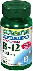 Nature's Bounty B-12 Microlozenge 500 Mcg., 100 MicoLozenges,(Pack of 2)
