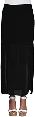 Sans Souci Casual Sheer Flowy Midi Maxi Skirt With Low Side And Front Slits