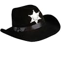 Deluxe Black Felt Cowboy Stetson Sheriff Hat With Badge