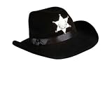 Deluxe Black Felt Cowboy Stetson Sheriff Hat With Badge by Block Buster Costumes