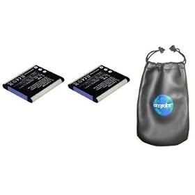 ValuePack (2 Count): Digital Replacement Battery for Specific Digital Camera and Camcorder Models / Compatible with CASIO NP-120, Exilim: EX-S200, EX-S200BE, EX-S200BK, EX-S200EO, EX-S200PK, EX-S200SR - Includes Leatherette Camera / Lens Accessories Pouch