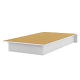 South Shore Furniture Platform Bed with Mouldings, Pure White