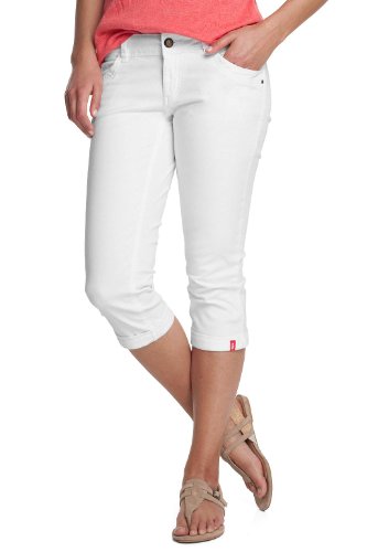 edc by ESPRIT Damen Capri Hose Normaler Bund, 052CC1B037, Gr. 38, Wei&szlig; (drummers white 114 Preisvergleich