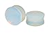 The Madd Hatter Organic Moon Stone, Aragonite, Opalite, Opal Double Sided Flare Plugs (1 Pair) Different