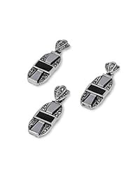Sterling Silver Onyx Mother of Pearl Two Toned Cross Oval Marcasite Earring Pendant Set