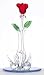 Kitchen & Housewares : Glass Rose in Vase with Swans