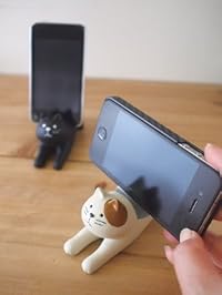 □■□ DECOLE「Concombre」のび猫スマホスタンド「三毛猫」ZCB-97540 □■□