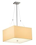 Forecast Lighting F441-68 Alexis Organic Modern Pendant with Square White Grasscloth Shade Finish: D