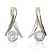 Eighteen Carat Two-Coloured Moissanite Drop Earrings