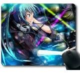 New Design Mousepad Girl Hatsune Miku Headphones Dj Console Smiling Mouse Pad Non-Slip Neoprene Standard Size 9 Inch(220mm) X 7 Inch(180mm) X 1/8 Inch(3mm)