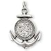 Jewelry : Sterling Silver St Christopher Mariner Medal and 24-inch Chain