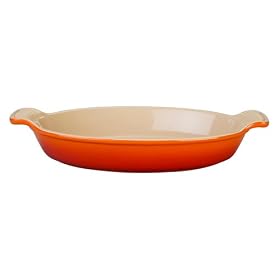 Le Creuset Heritage Oval Au Gratin Dish, 3.1 qt.: FlameLe Creuset Heritage Oval Au Gratin Dish, 3.1 qt.